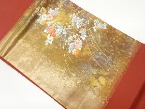 金彩菊模様刺繍名古屋帯